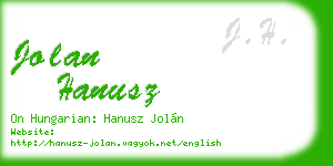 jolan hanusz business card